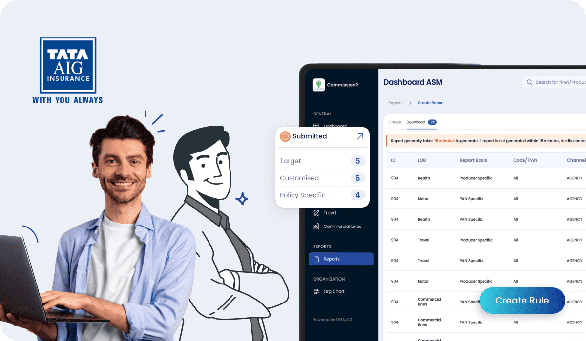 Feelpixel-Tata AIG-CommisionR-Dashboard-SaaS-Case study