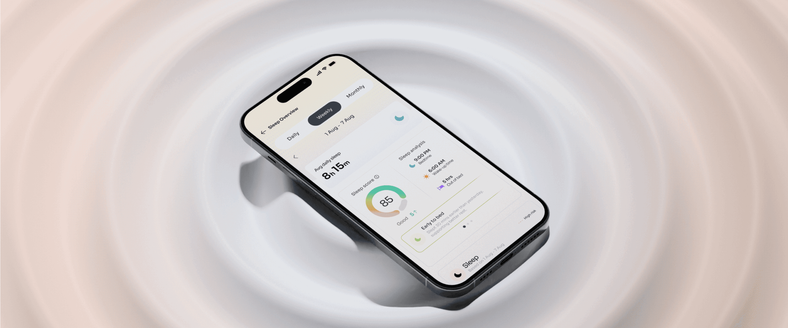 Feelpixel-Kubocare-Website-Mobile App-Healthcare-Sleep Overview Mockup-case study