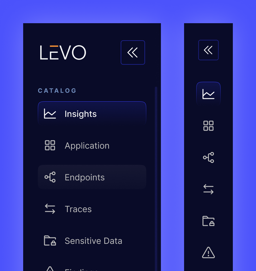 Feelpixel-Levo-SaaS-API security-Side Menu-case study
