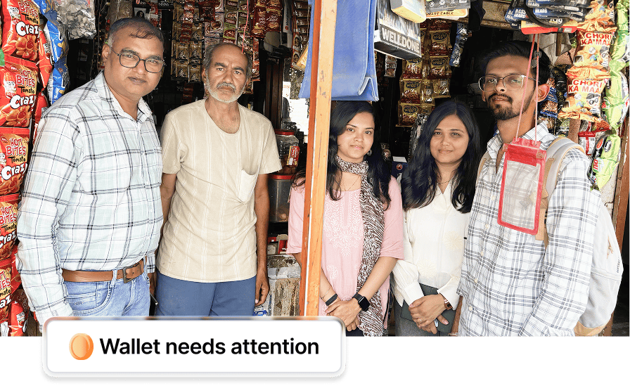 SpicePay field research with local shopkeepers and the design team to understand wallet usage and everyday payment needs